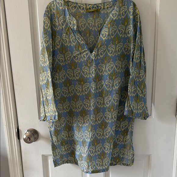 Blue and Yellow Patterned Tunic - Picture 1 of 7